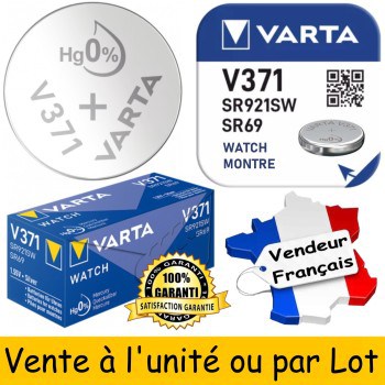 2 Pile Varta V371 SR69 SR921SW pour Montre Oxyde d'Argent 1,55V