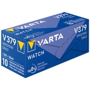 2 Piles Varta V379 SR63 SR521SW pour Montre Oxyde d'Argent 1,55V